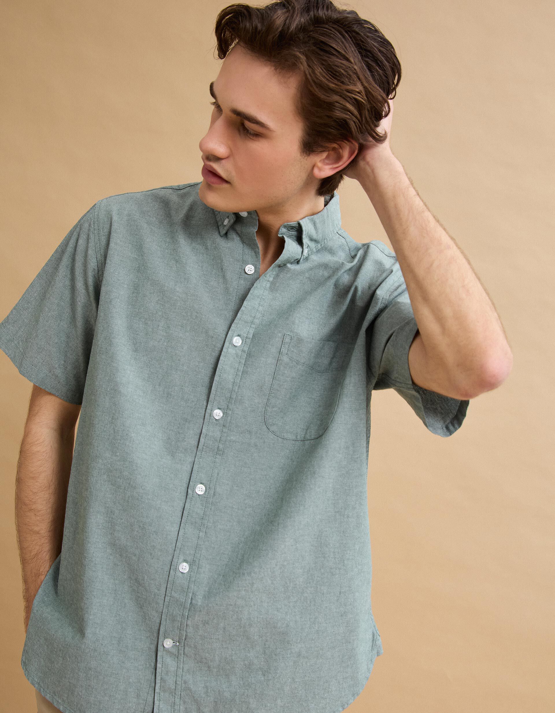 Comprar Online Camisa Manga Curta, Homem, Verde Escuro