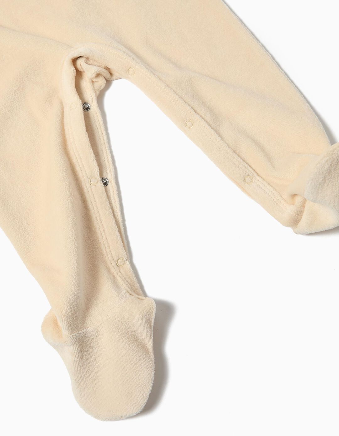 Pack 2 Babygrows Veludo, Recém-Nascido, Bege