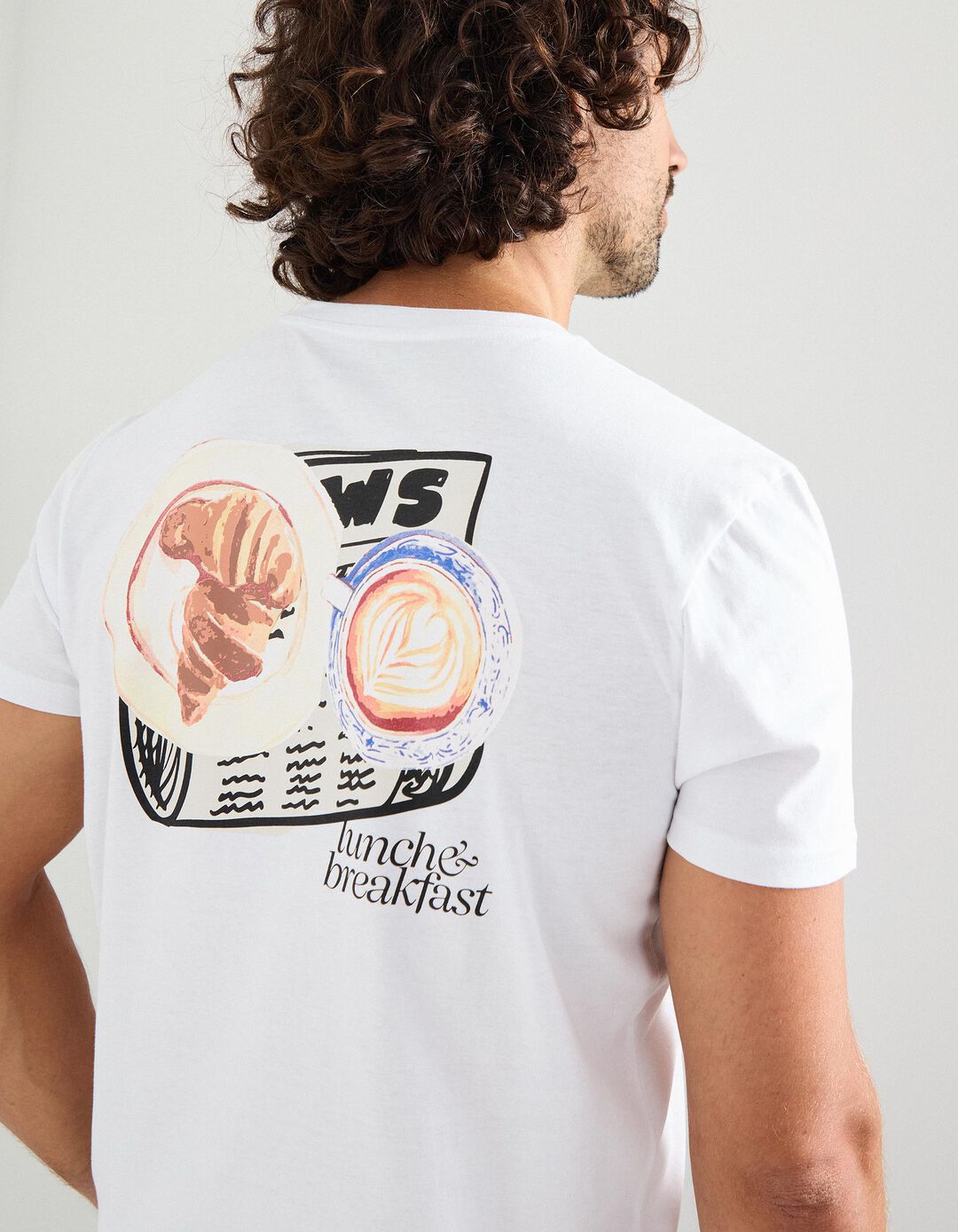 T-shirt Print, Homem, Branco