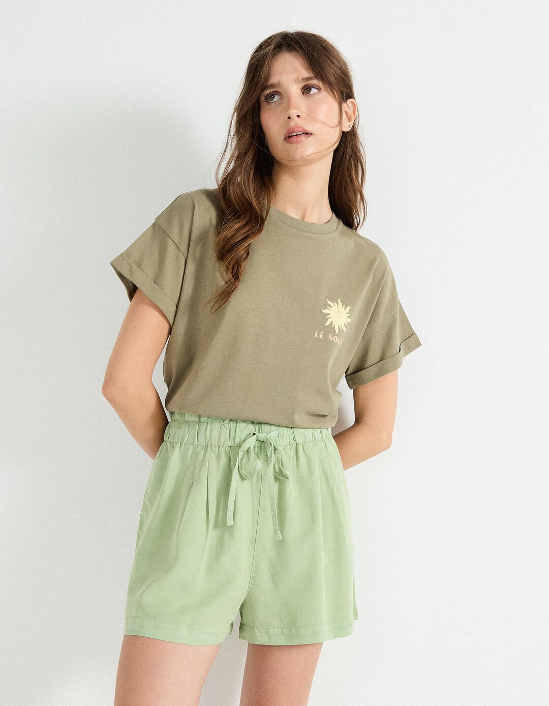 T-shirt Print, Mulher, Verde Escuro