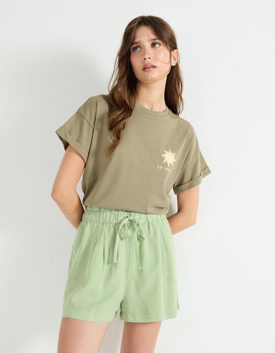 Comprar Online T-shirt Print, Mulher, Verde Escuro