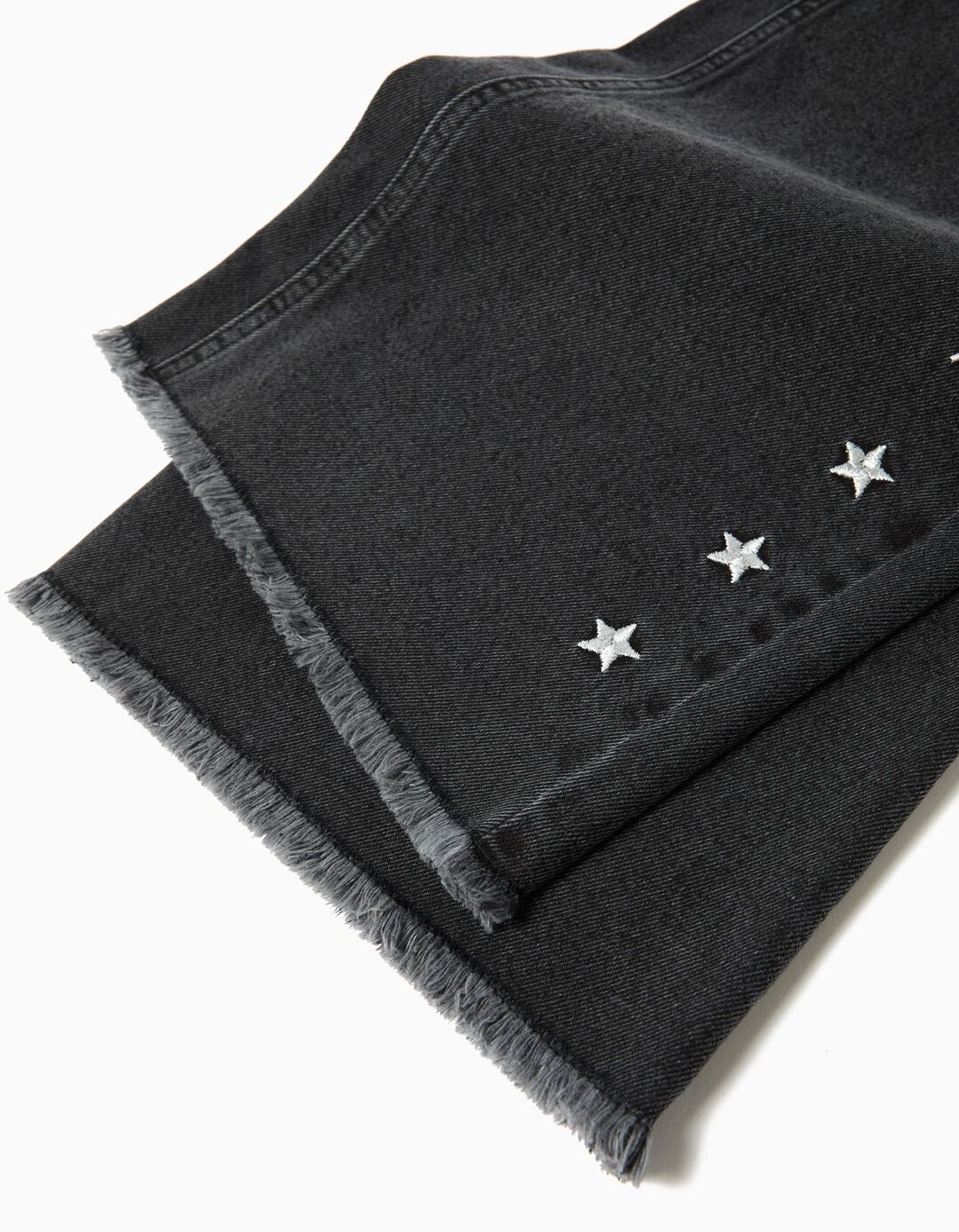 Calças de Ganga Wide Leg, Menina, Preto