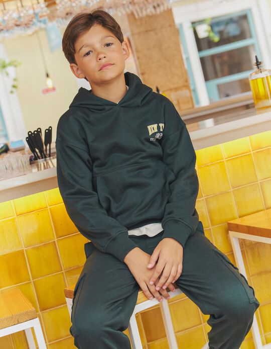Comprar Online Cal&ccedil;as Jogger Em Felpa, Menino, Verde Escuro