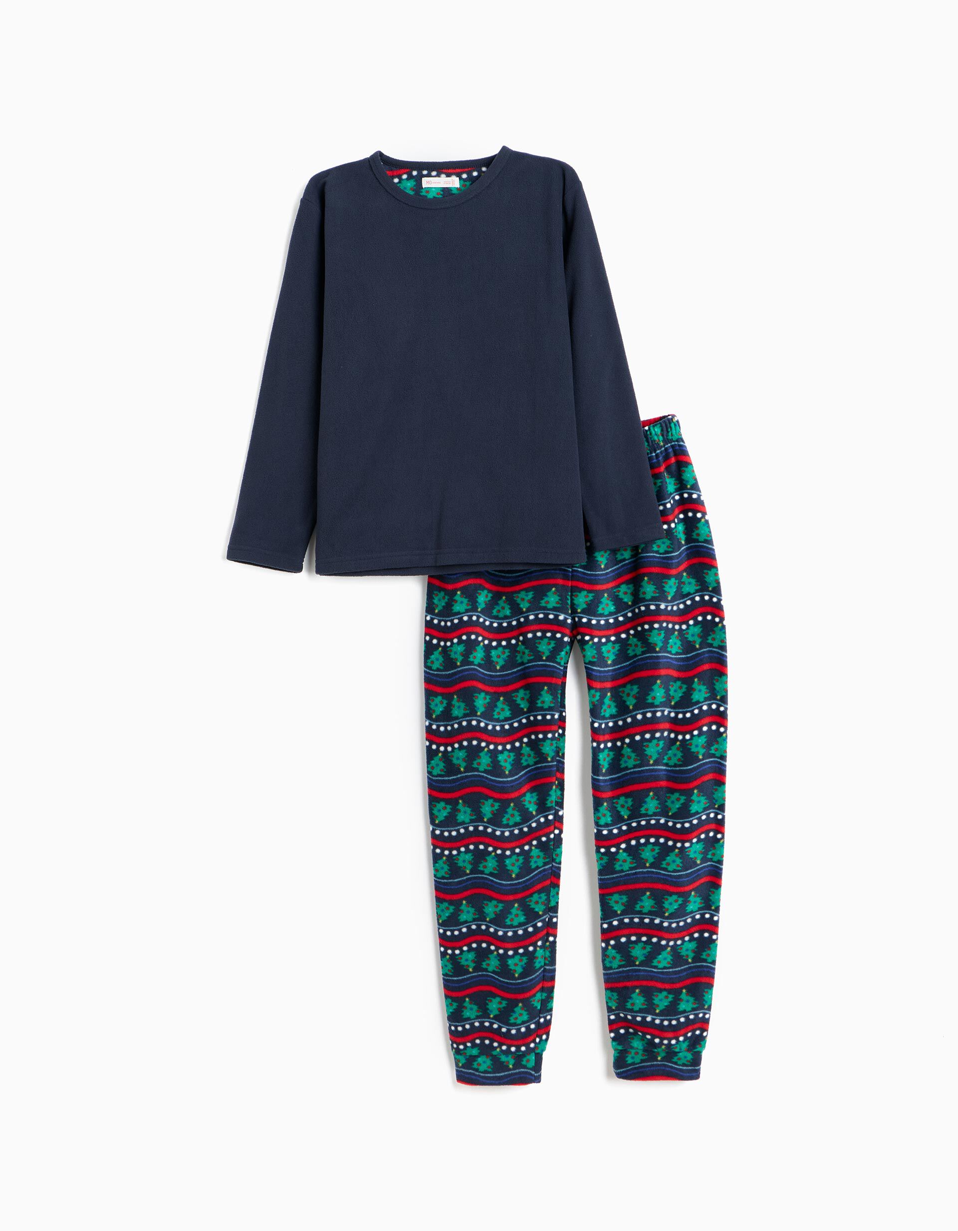 Comprar Online Pijama Polar De Natal, Menino, Azul Escuro