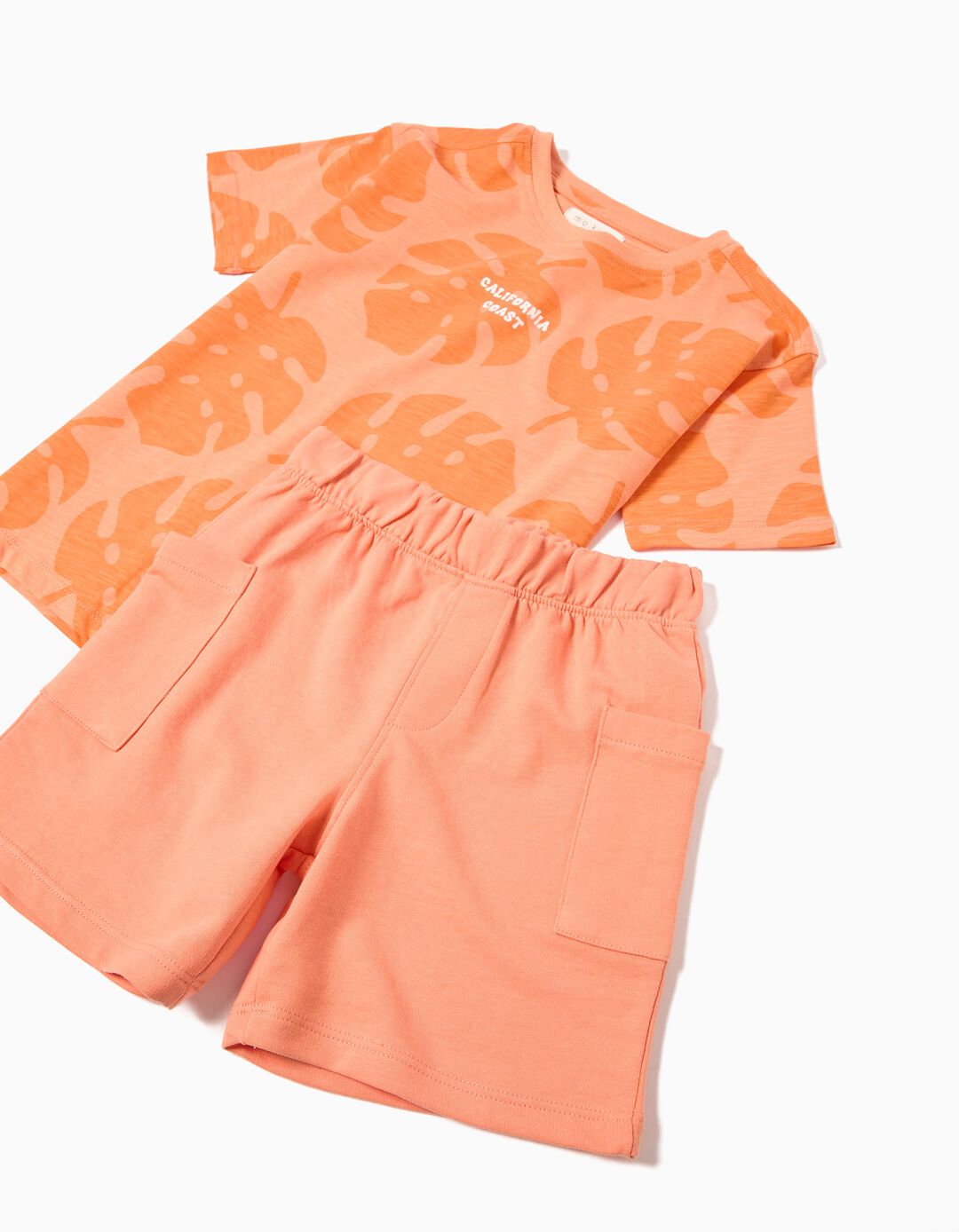 Conjunto T-shirt e Calções, Menino, Laranja