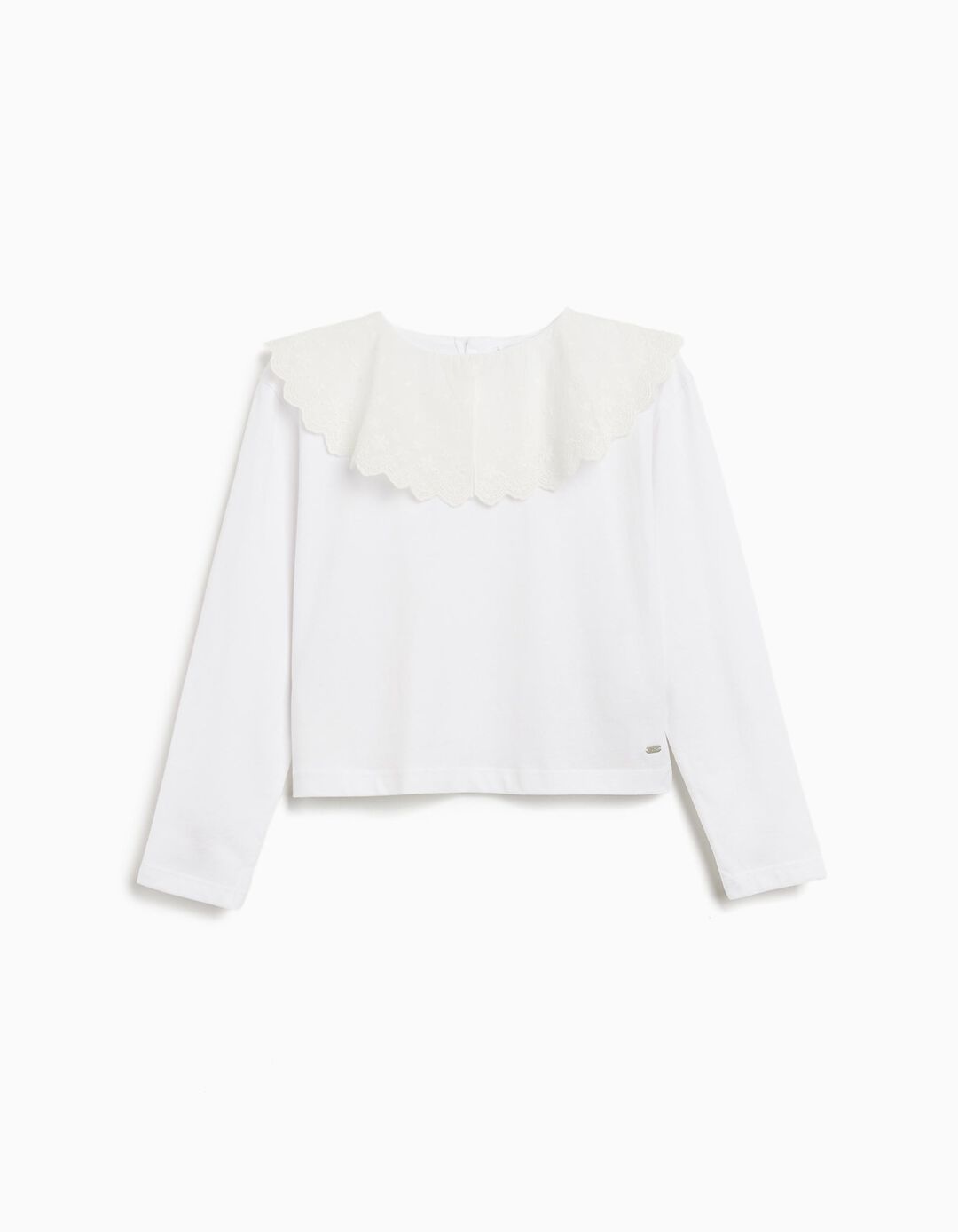 T-shirt Manga Comprida, Menina, Branco