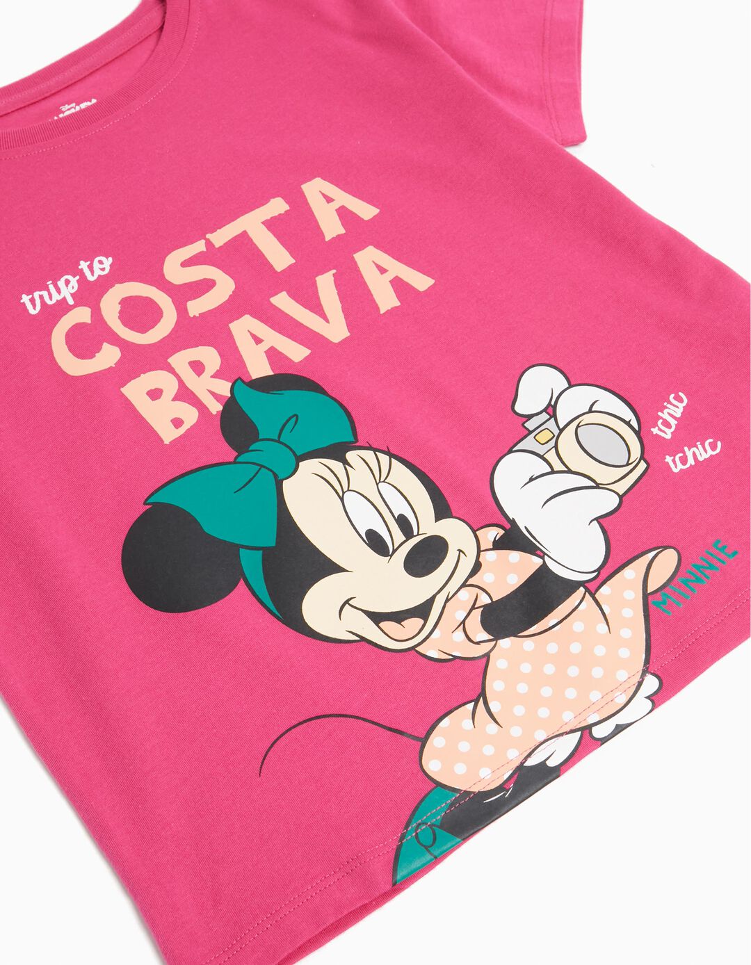'Disney' T-shirt, Girl, Dark Pink