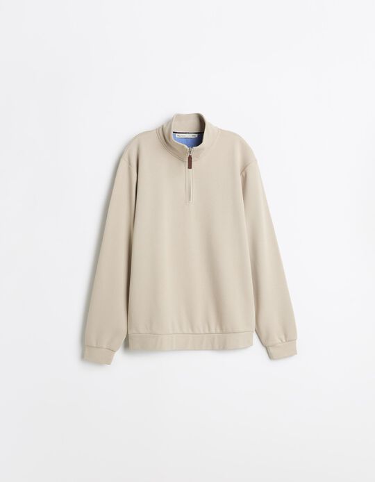 Comprar Online Camisola Com Gola, Homem, Bege