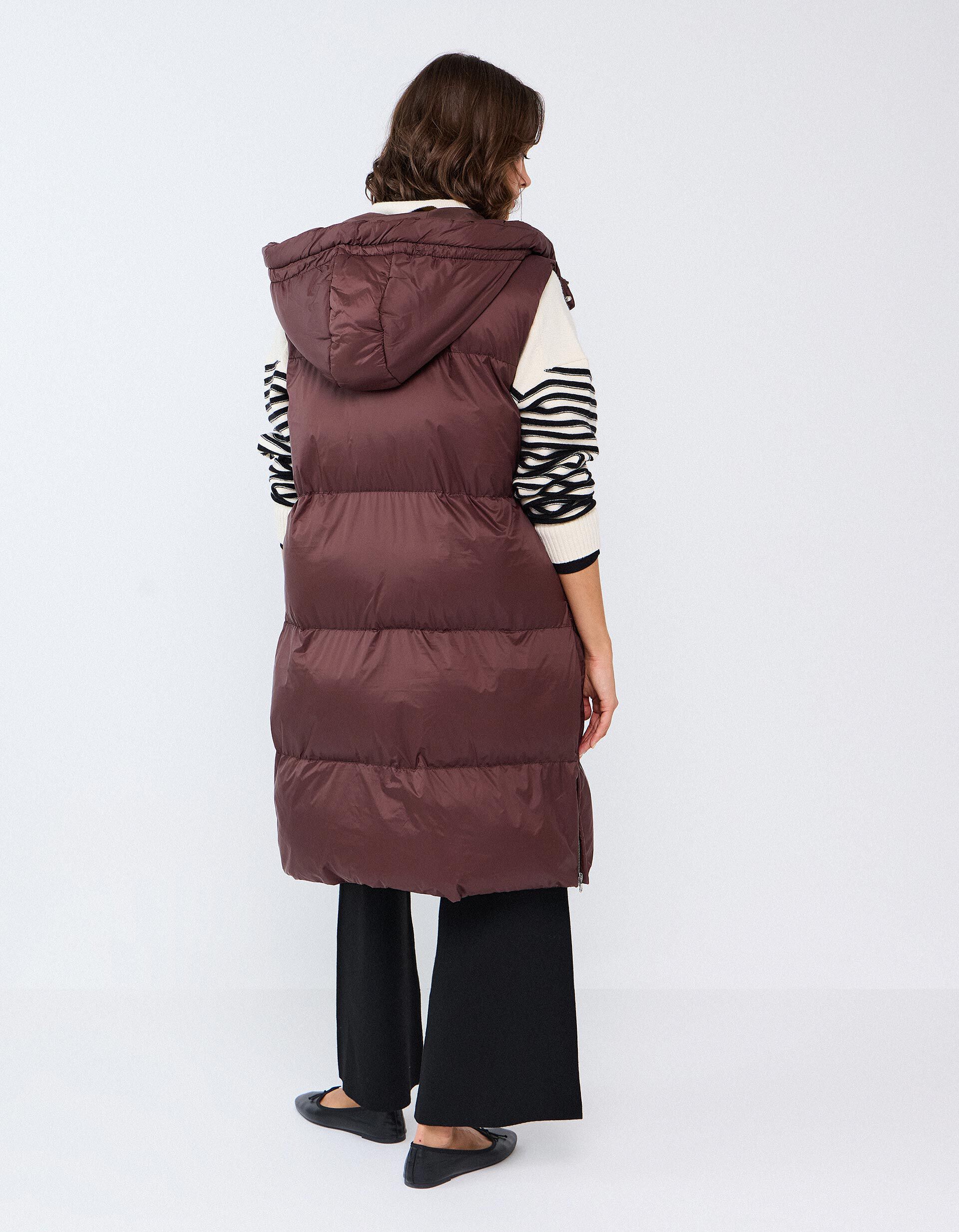 Comprar Online Colete Acolchoado Com Capuz, Mulher, Castanho