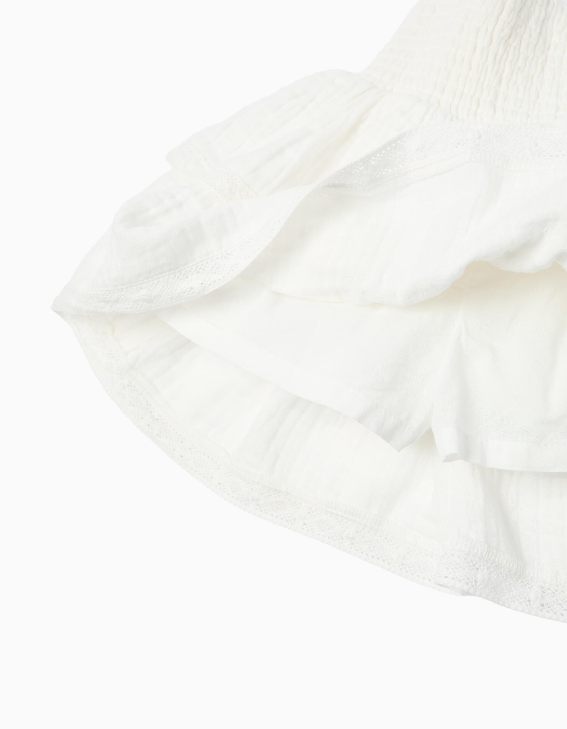 Comprar Online Saia com Folhos, Menina, Branco