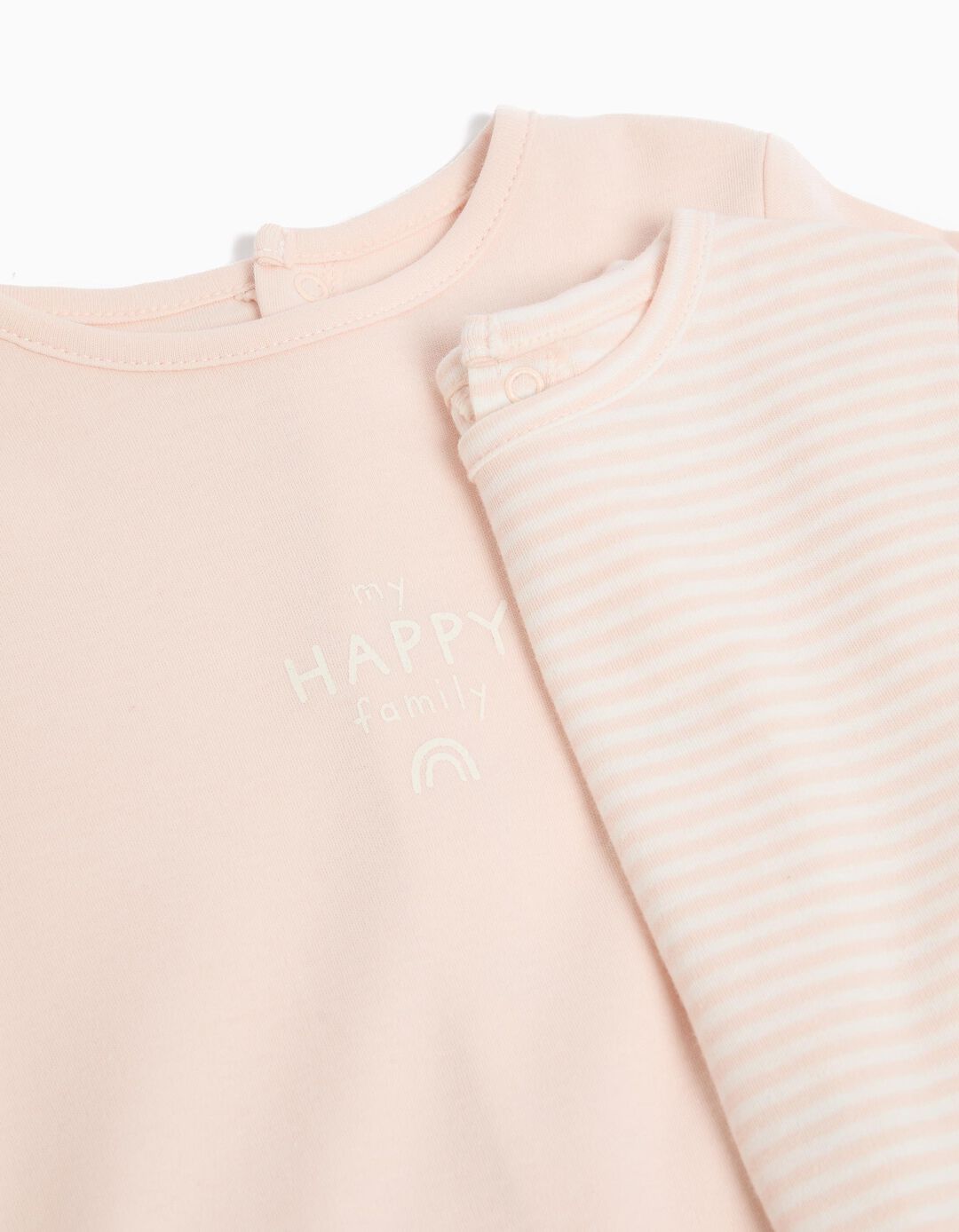 Pack 2 Babygrows Jersey, Bebé Menina, Rosa Claro