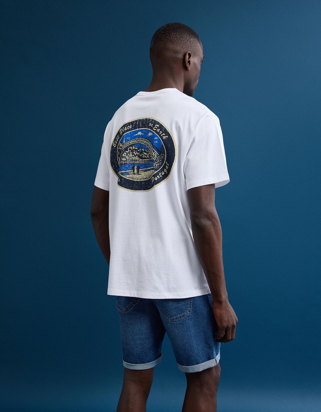 T-shirt Jersey Estampada, Homem, Branco