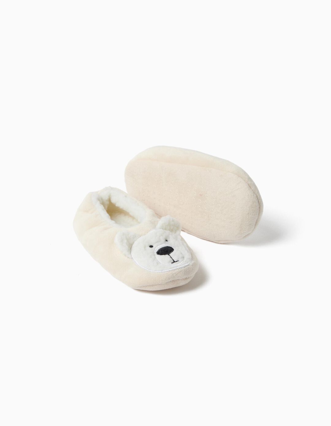 Pantufas Urso, Menino, Bege