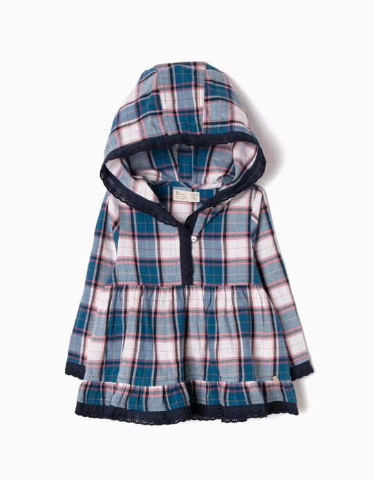 Checked Blouse with Hood