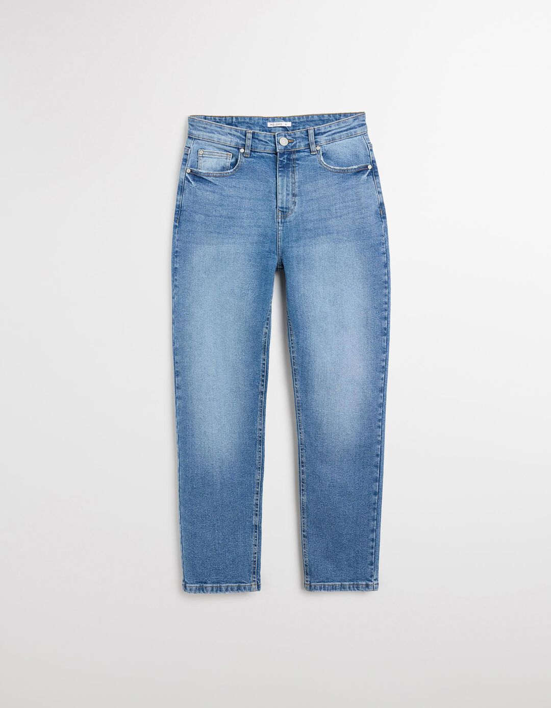 Calças de Ganga 'Tapered Mom Fit', Mulher, Azul 