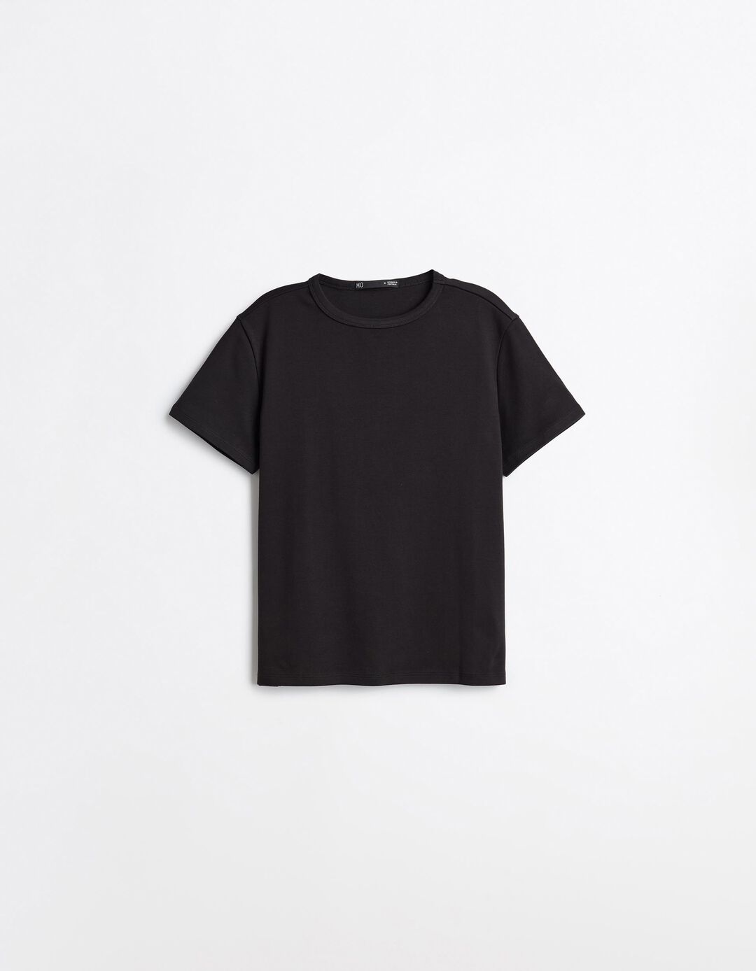 T-shirt Interlock Manga Curta, Mulher, Preto