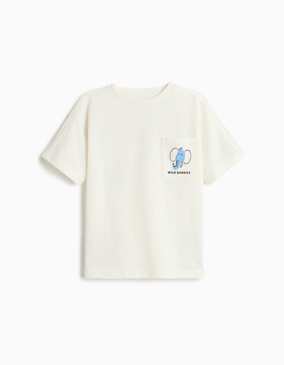 T-shirt com Bolso, Menino, Branco
