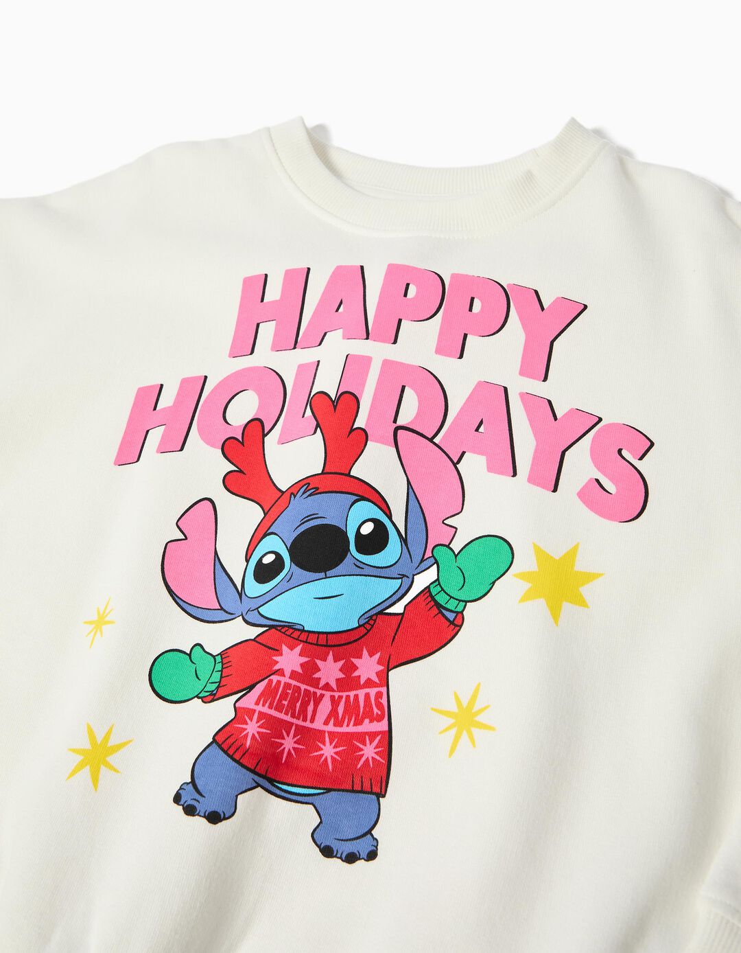 Sweatshirt 'Stitch' ©Disney, Menina, Branco
