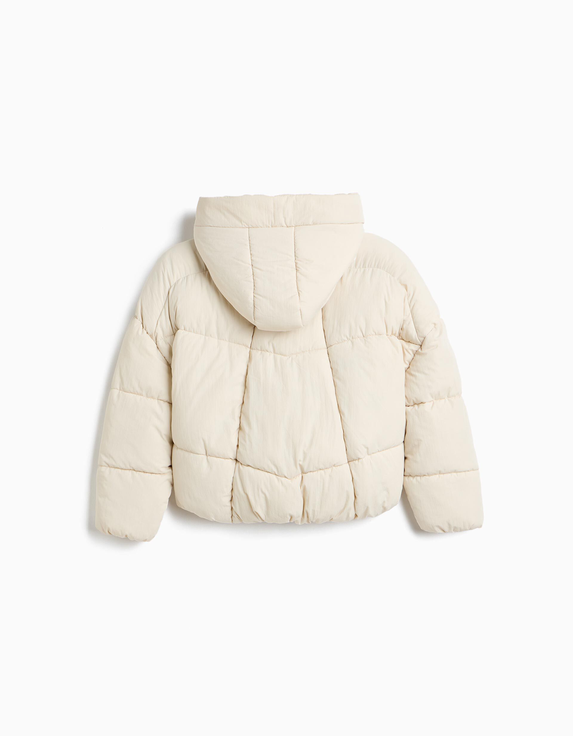 Comprar Online Blus&atilde;o Acolchoado Com Capuz, Menina, Bege