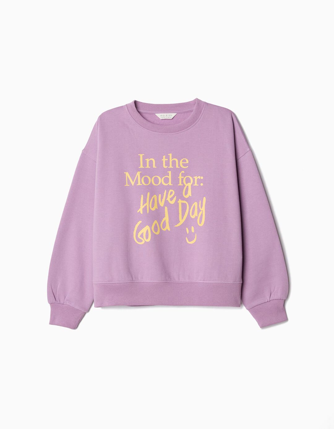 Sweatshirt de Felpa Estampado, Menina, Lilás Escuro