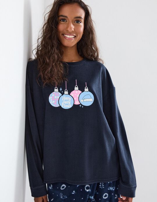 Comprar Online Pijama Polar Natal, Mulher, Azul Escuro 