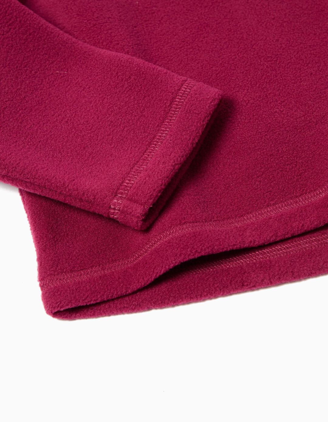 Camisola Polar com Fecho, Menina, Vermelho Escuro 