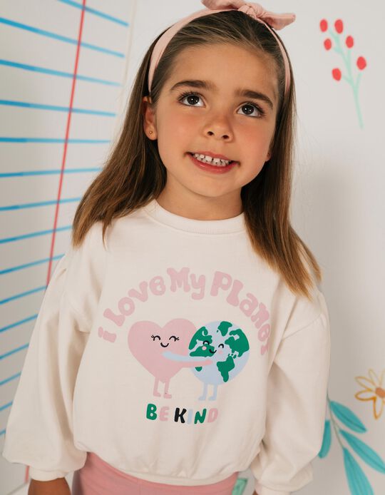 Comprar Online Sweatshirt De Felpa Estampada, Menina, Branco