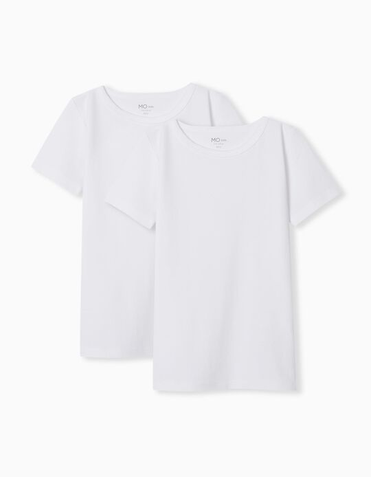 Comprar Online 2 Underwear Short Sleeve T-shirts, Boys, White