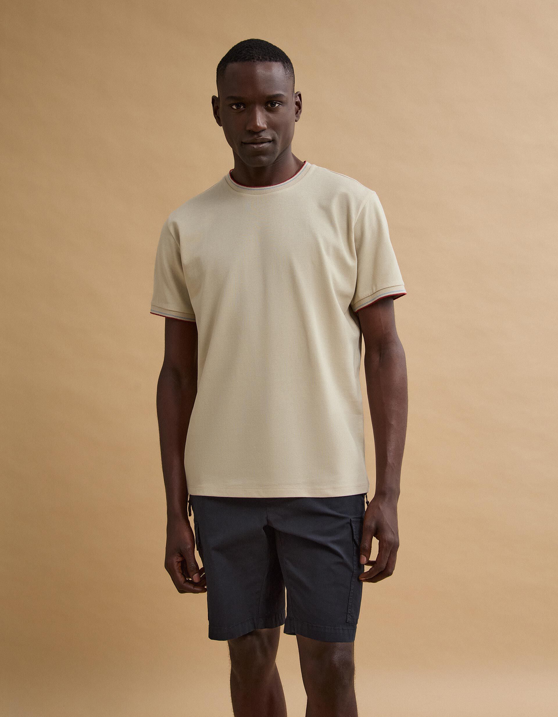 Comprar Online T-shirt Piquet, Homem, Bege Claro