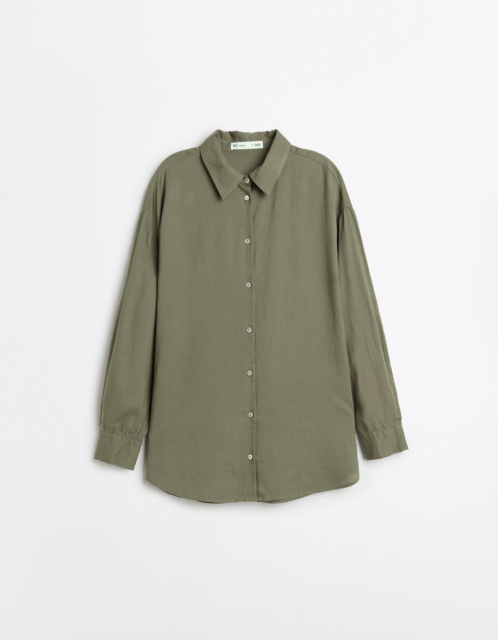 Comprar Online Camisa com Linho, Mulher, Verde Escuro