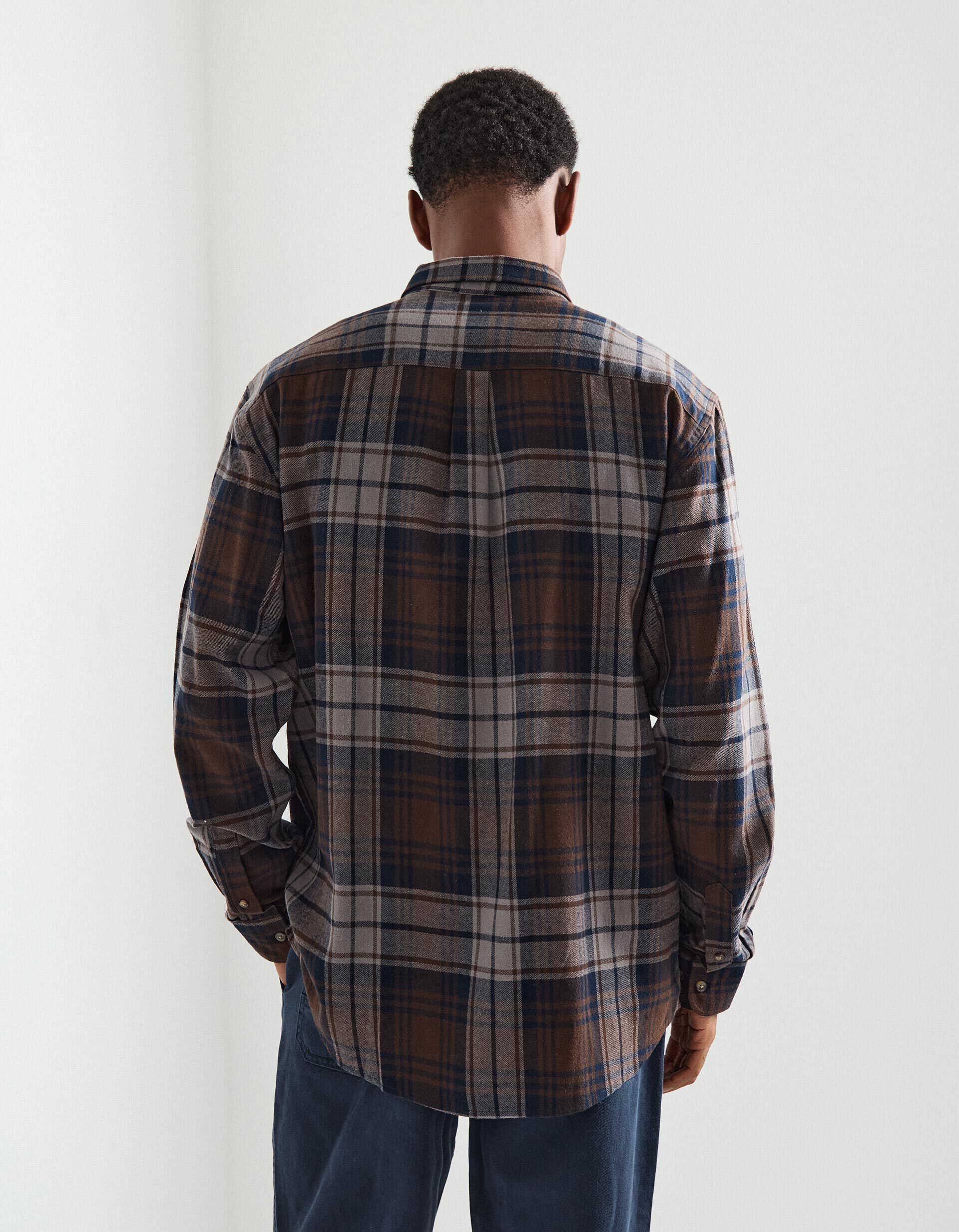 Comprar Online Camisa Flanela de Xadrez, Homem, Castanho Escuro