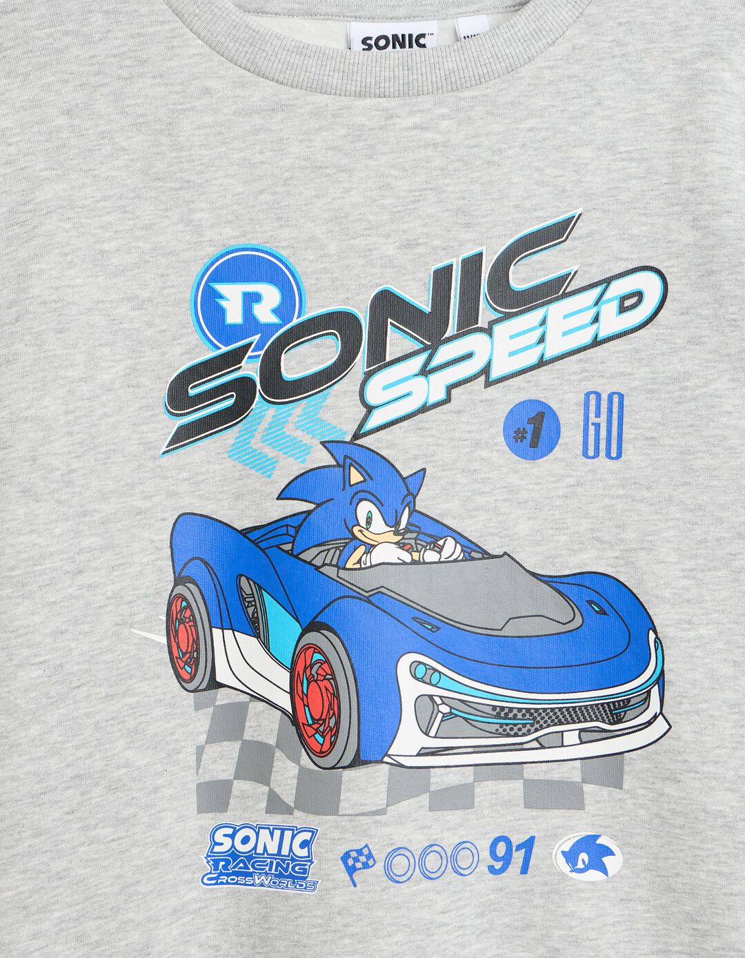 Sweatshirt De Felpa 'Sonic', Menino, Cinzento Claro