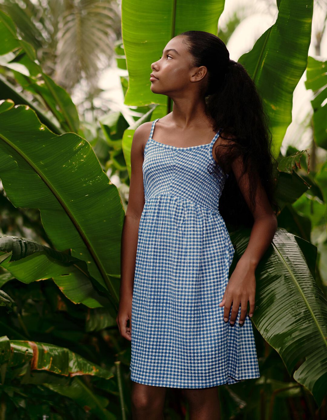 Vestido, Menina, Azul