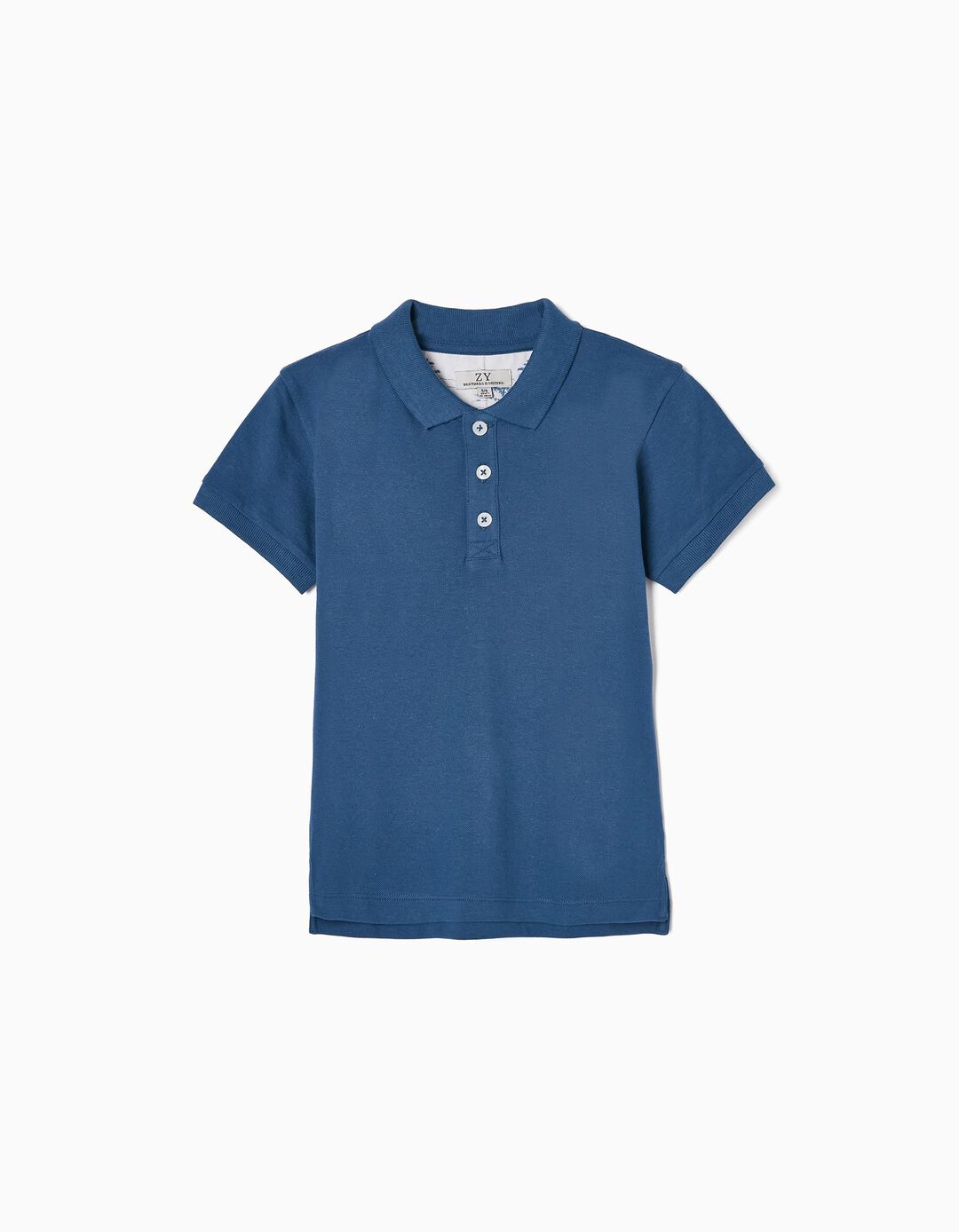 Cotton Piqué Polo Shirt for Boys 'You&Me', Dark Blue