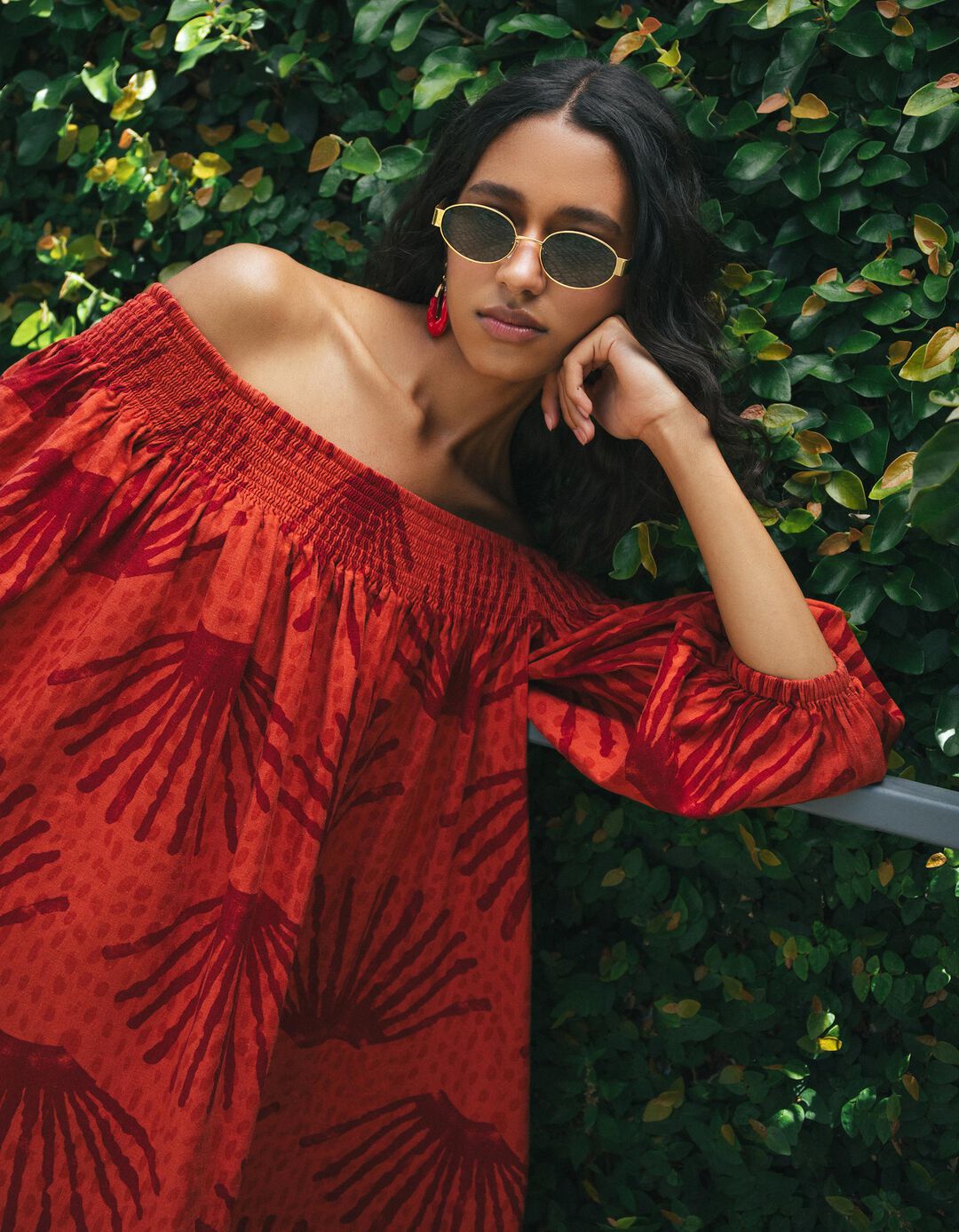 Vestido Com Linho, Mulher, Vermelho Escuro