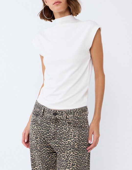 Comprar Online T-shirt Sem Mangas, Mulher, Bege Claro