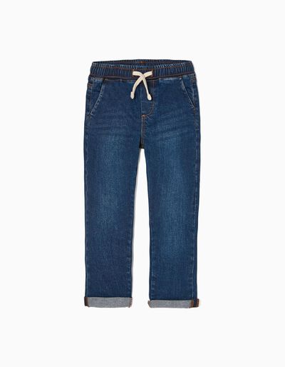 Sporty Cotton Jeans for Boys 'Slim Fit', Dark Blue