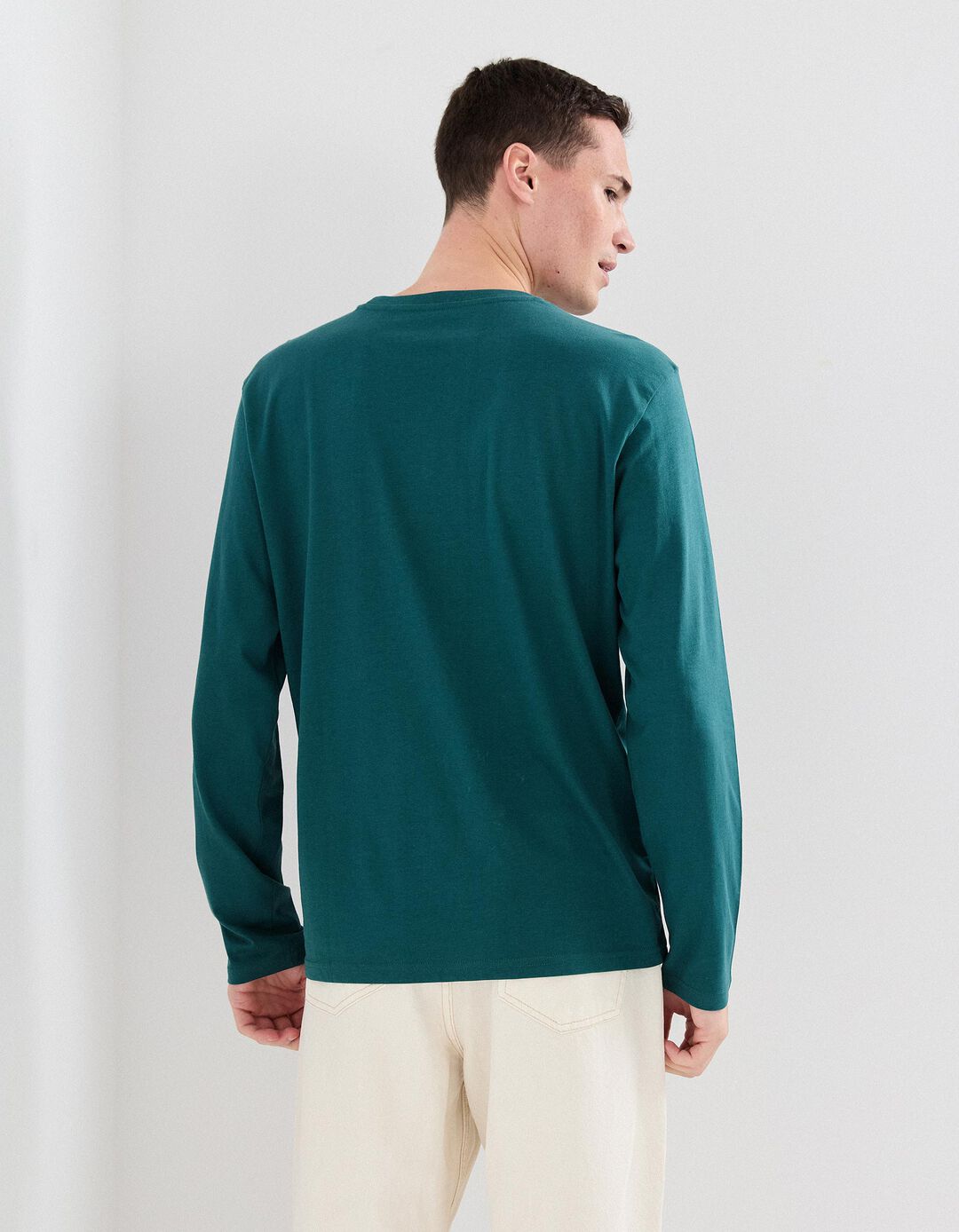T-shirt de Manga Comprida, Homem, Verde