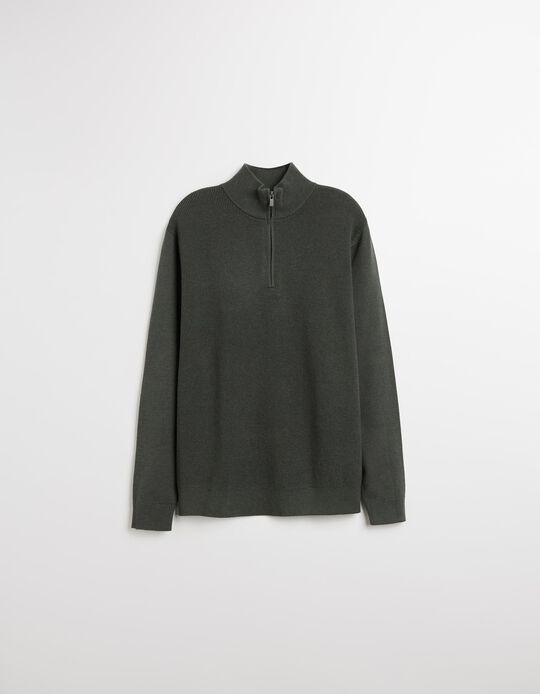 Comprar Online Sweatshirt com Fecho, Homem, Verde Escuro
