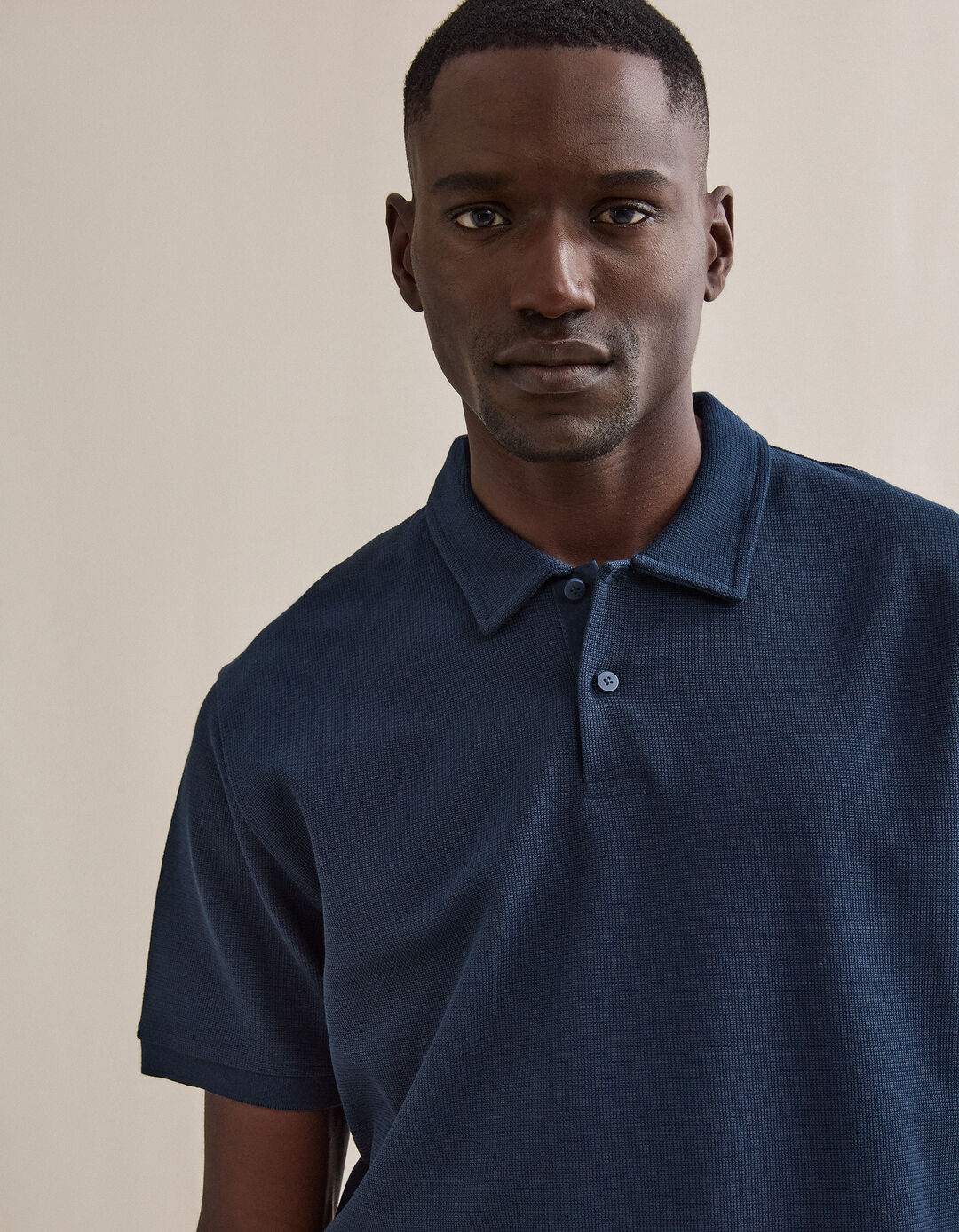 Polo Waffle, Homem, Azul Escuro