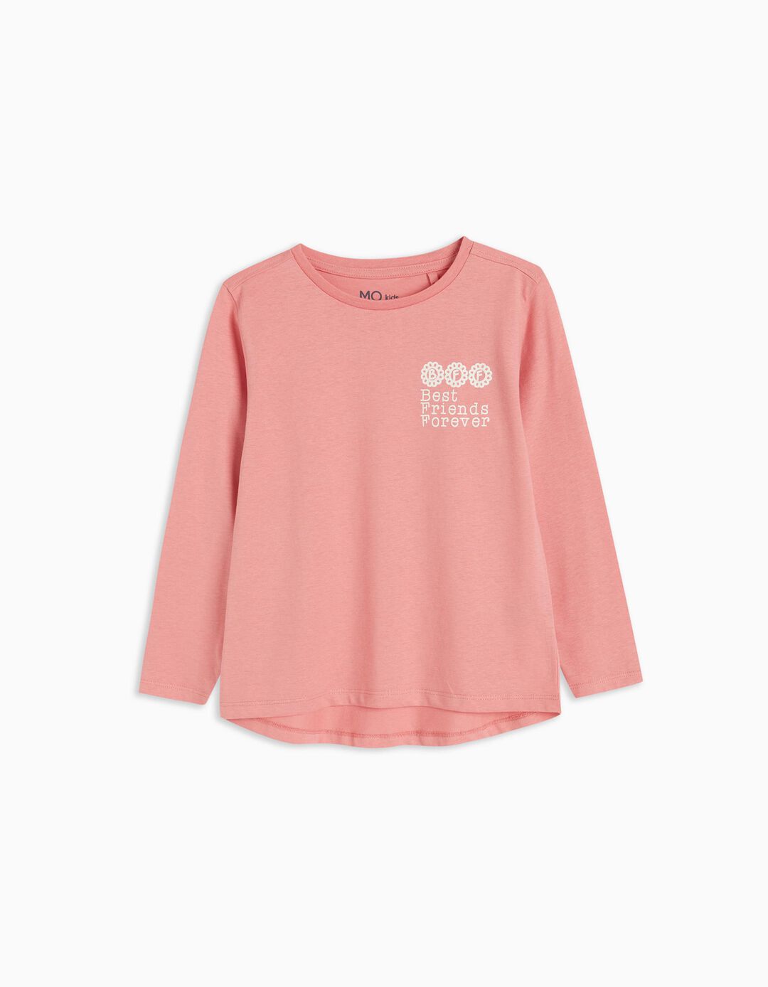 Printed Long Sleeve T-shirt, Girl, Light Pink