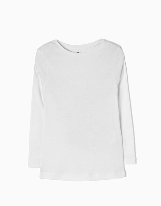 Long-Sleeved Top, White