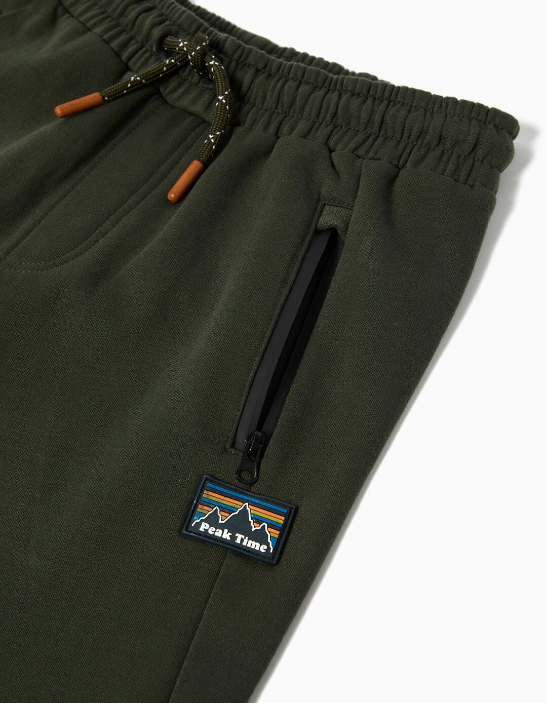 Calças de Jogging com Algodão, Menino, Verde Escuro