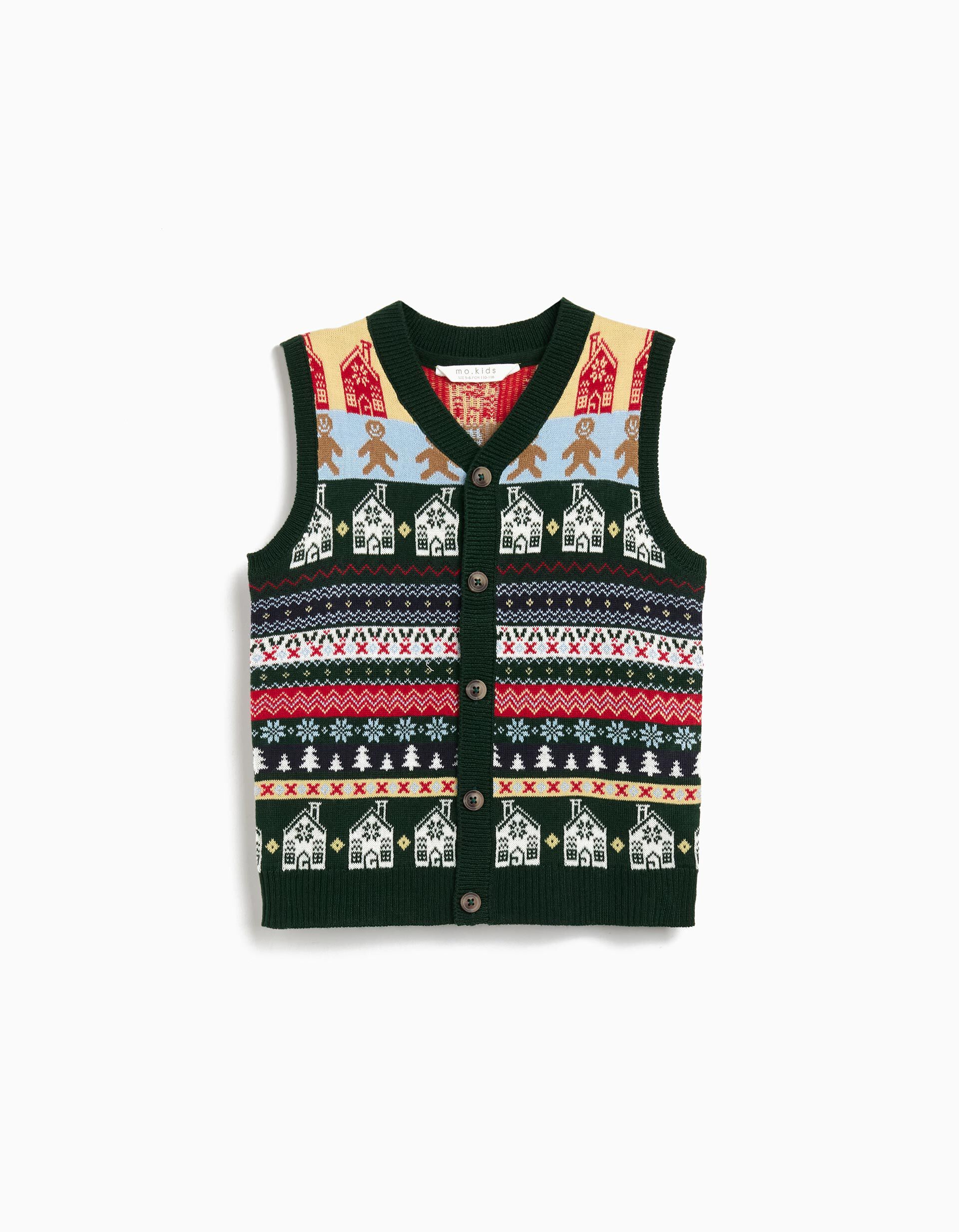 Comprar Online Colete Malha Natal, Menino, Verde Escuro