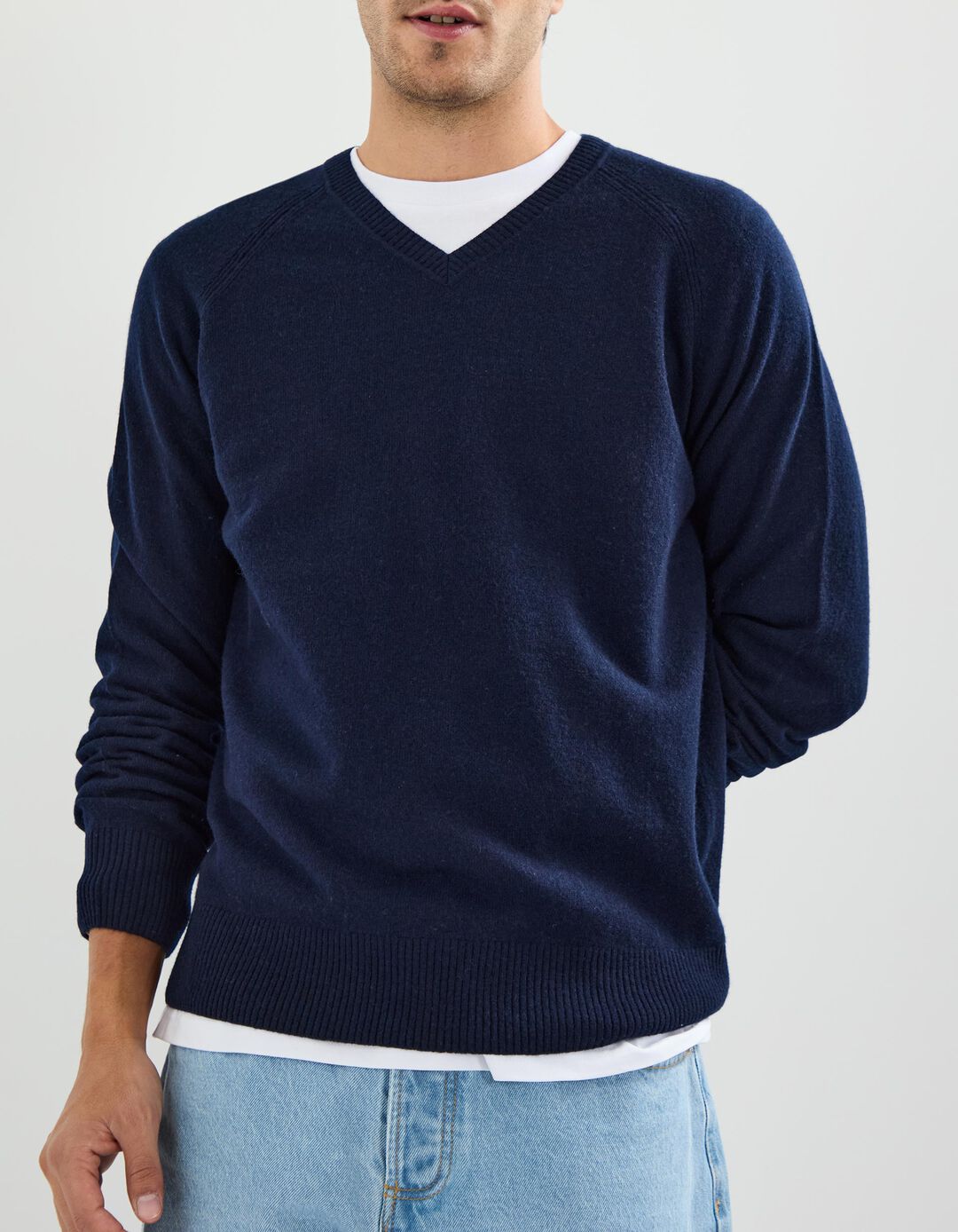 Camisola com Lã, Homem, Azul Escuro