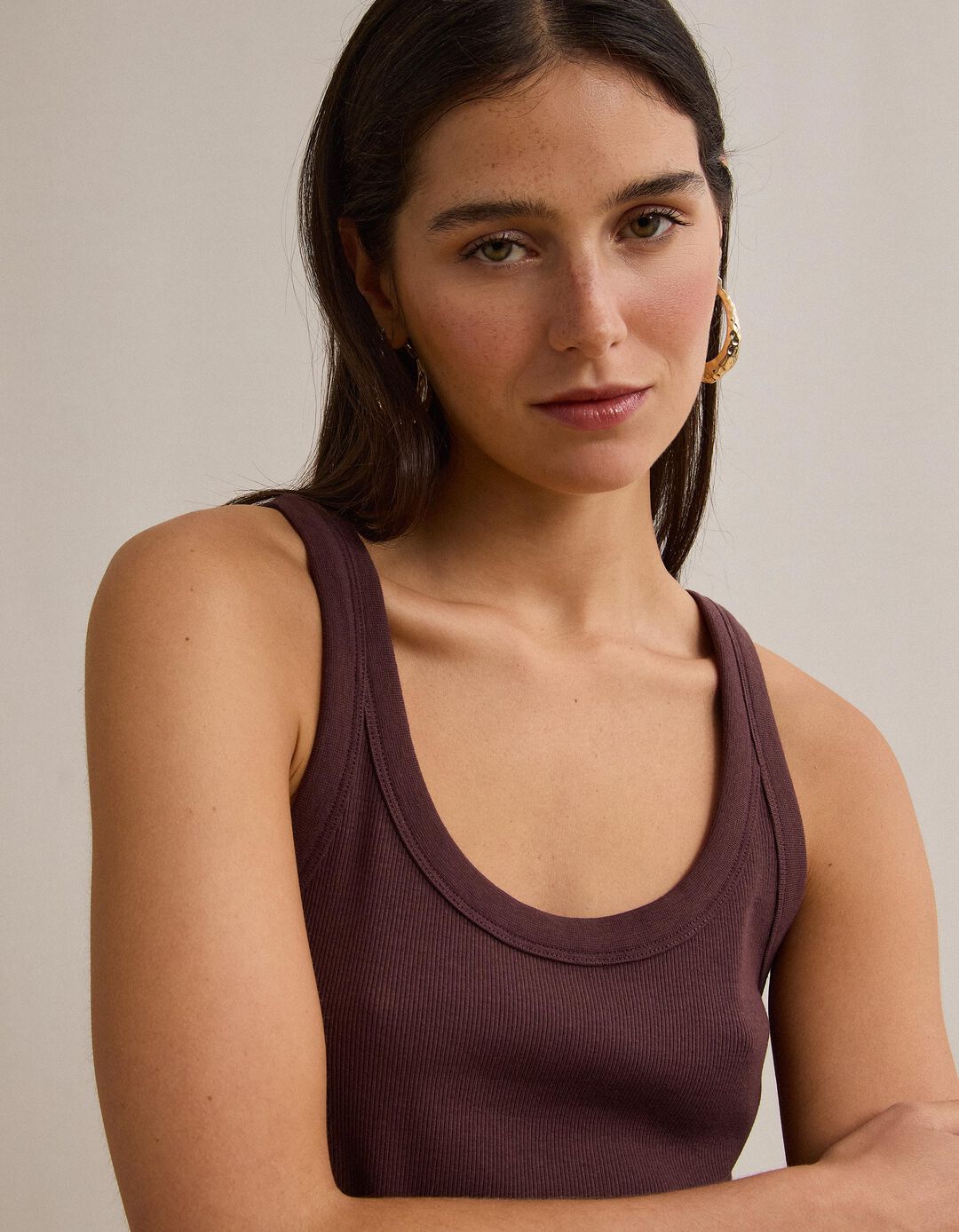 Tank Top, Mulher, Vermelho Escuro