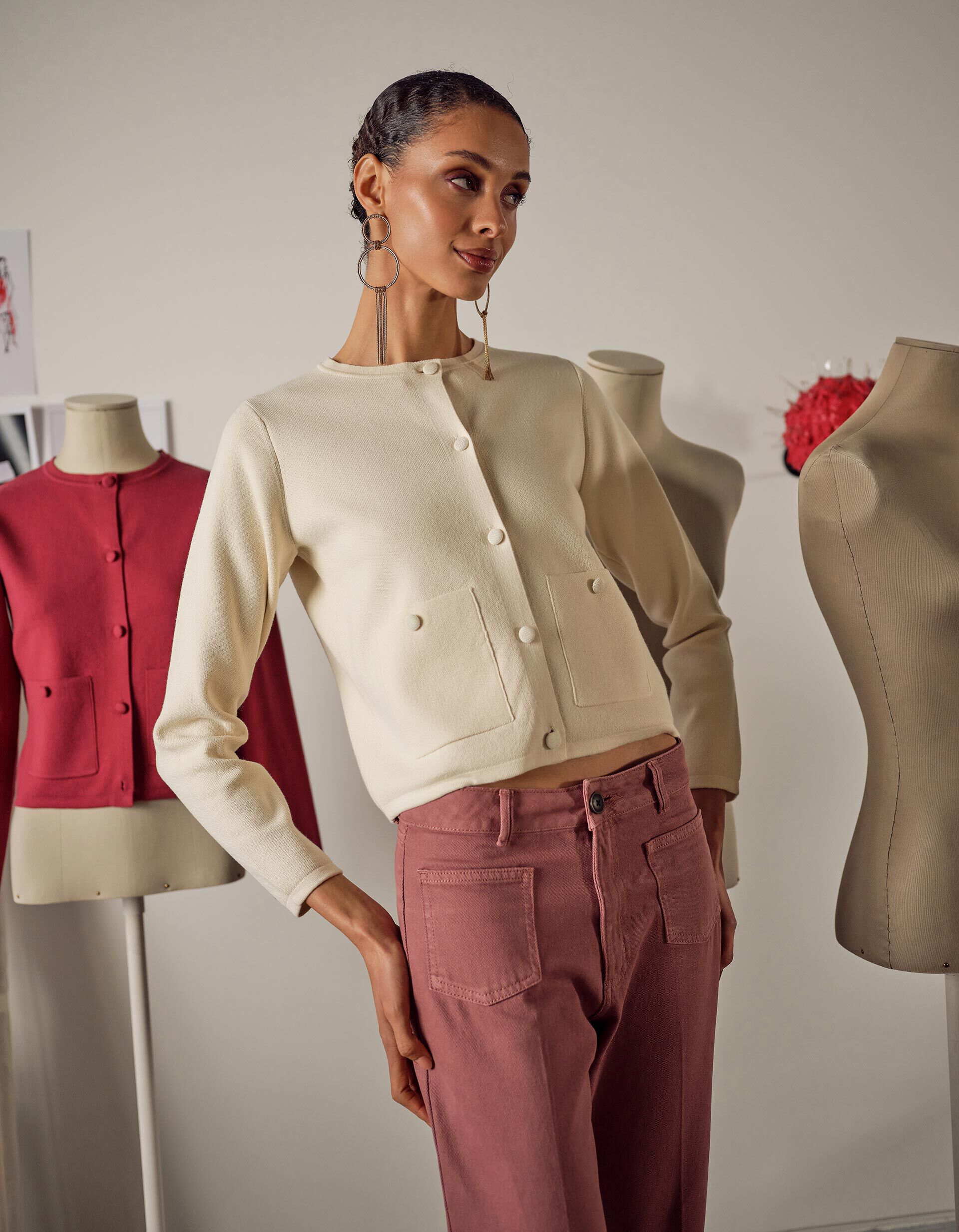 Comprar Online Casaco de Malha, Mulher, Cru