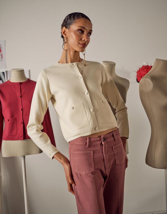 Comprar Online Casaco de Malha, Mulher, Cru