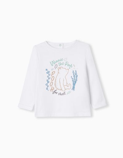 Winnie the Pooh' Long Sleeve T-shirt, Newborn Boys, White