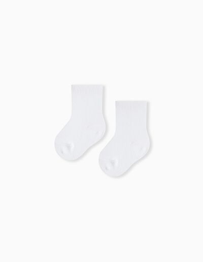 2 Pairs of Socks Pack, Baby Boys, White
